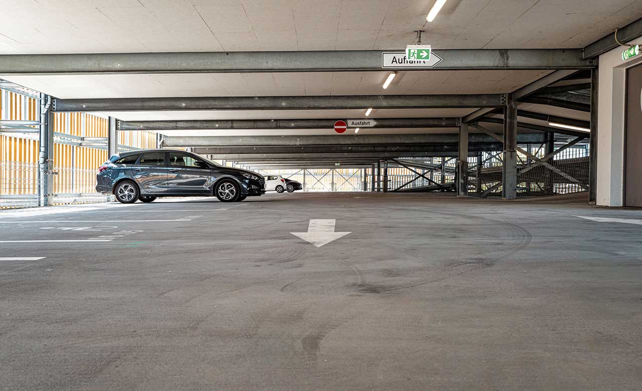 Parkhaus Zollhafen Mainz Innenansicht