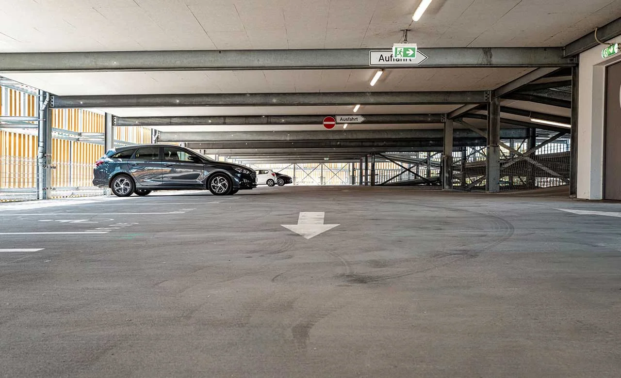 Parkhaus Zollhafen Mainz Innenansicht