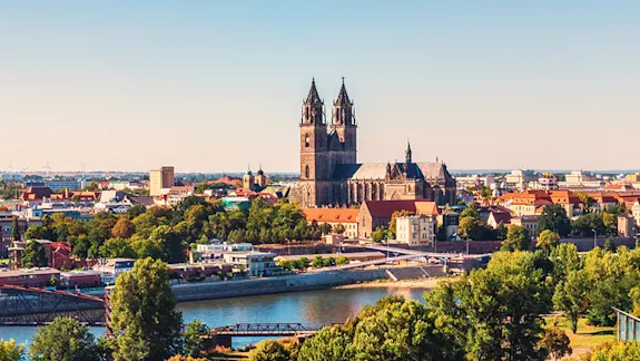 Skyline der Stadt Magdeburg