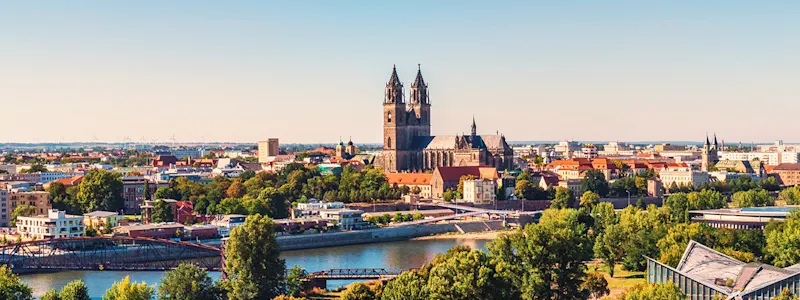 Skyline der Stadt Magdeburg