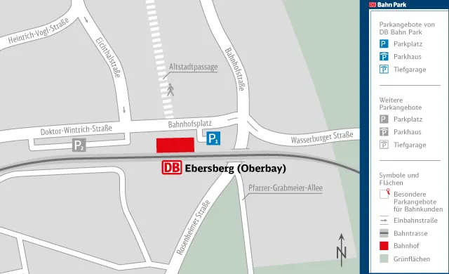 DB BahnPark Parkplatz Bahnhof links P1