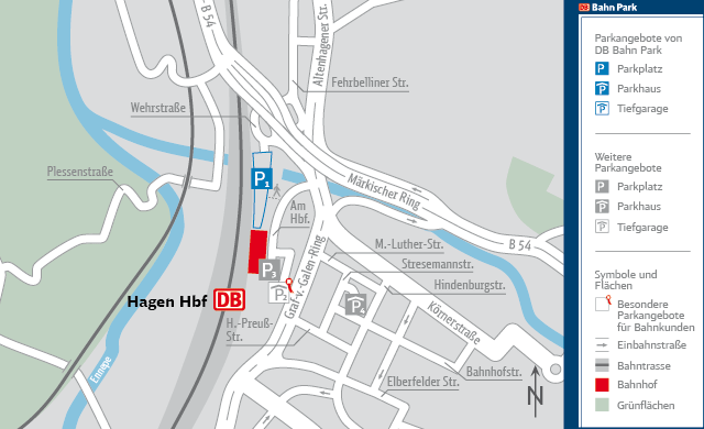 Parkplatz Hauptbahnhof in Hagen