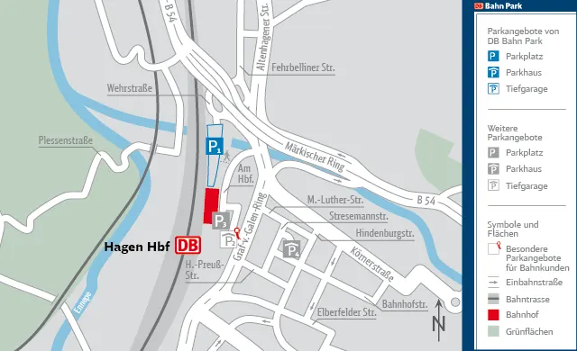 Parkplatz Hauptbahnhof in Hagen