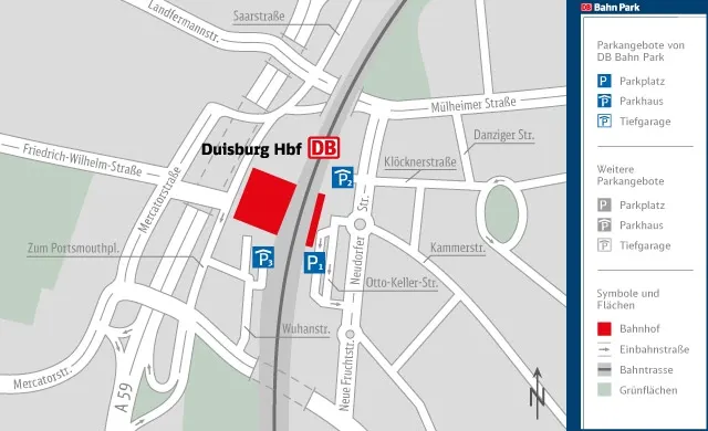 Karte DB BahnPark Standort