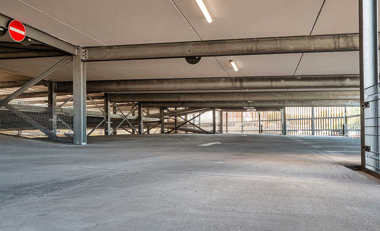 Parkhaus Zollhafen Mainz Innenansicht