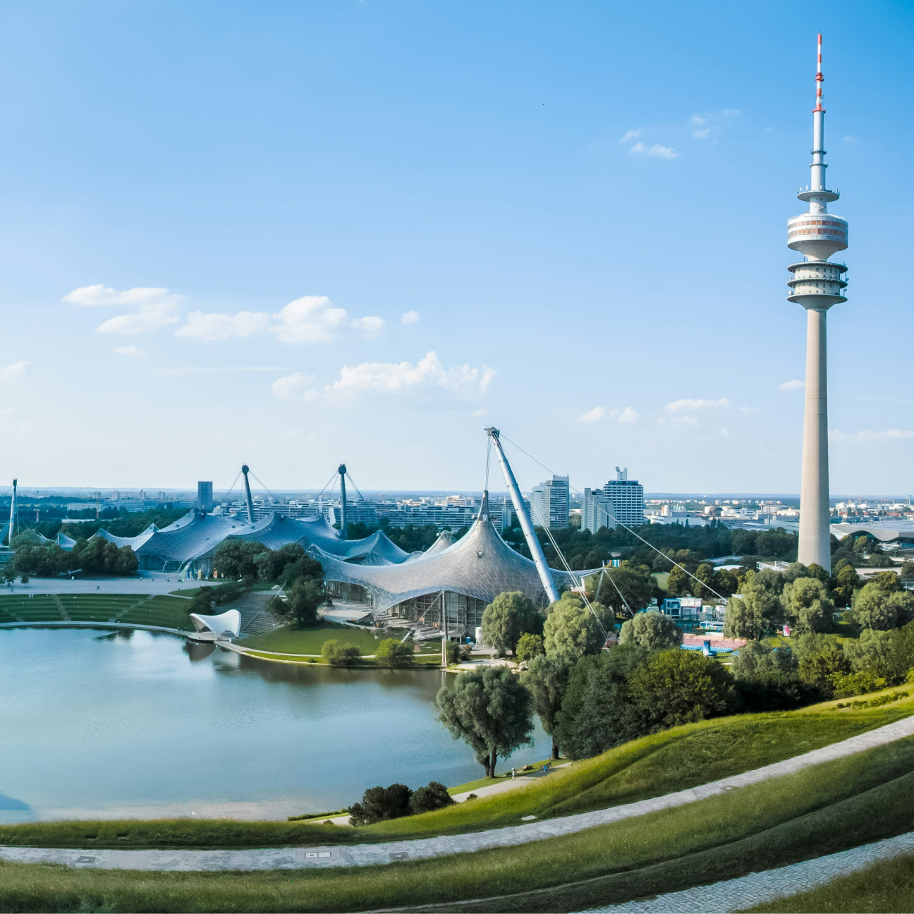 Blick auf den Münchner Olympia Park.