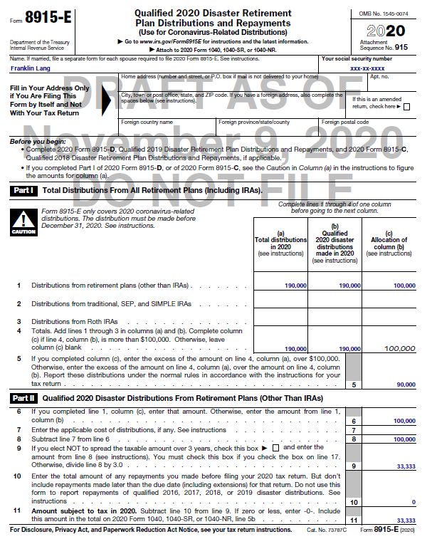 8915-e tax form release date