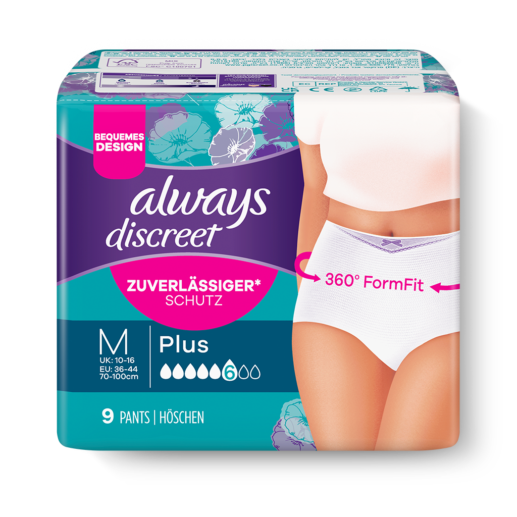 Always Discreet Inkontinenz-Einlagen Long Plus – 16 Stück, Ultradünn Mit Zuverlässigem Schutz