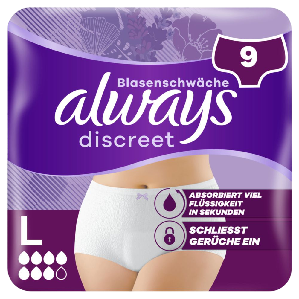 Always Discreet Inkontinenz Höschen Plus Größe L