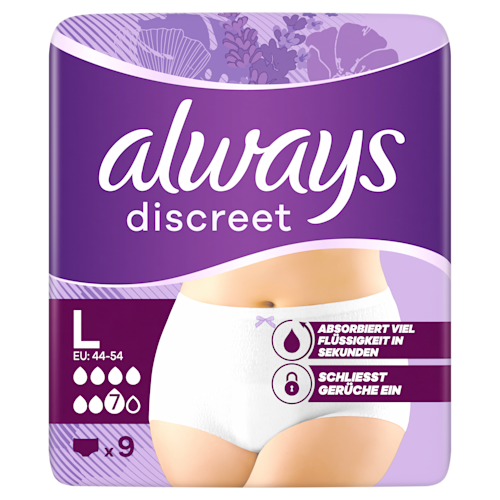 Always Discreet Inkontinenz Höschen Plus Größe L