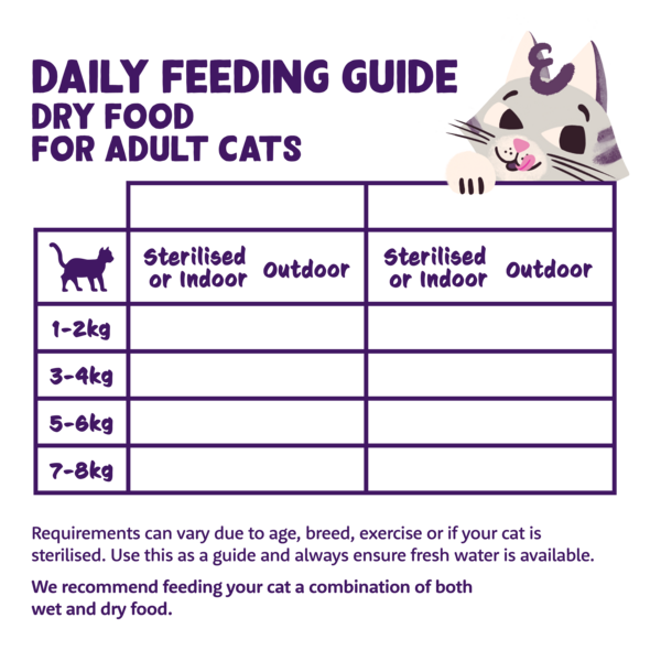 Feeding guidelines - Cat - Adult - Dry - EN