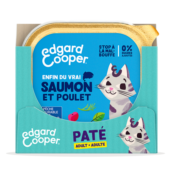 EDGARD & COOPER Pâté pour chat adulte au saumon et au poulet 85g