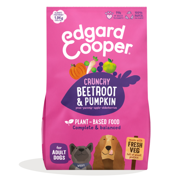 Crunchy Beetroot Pumpkin Plant Based Dog Kibble Edgard Cooper