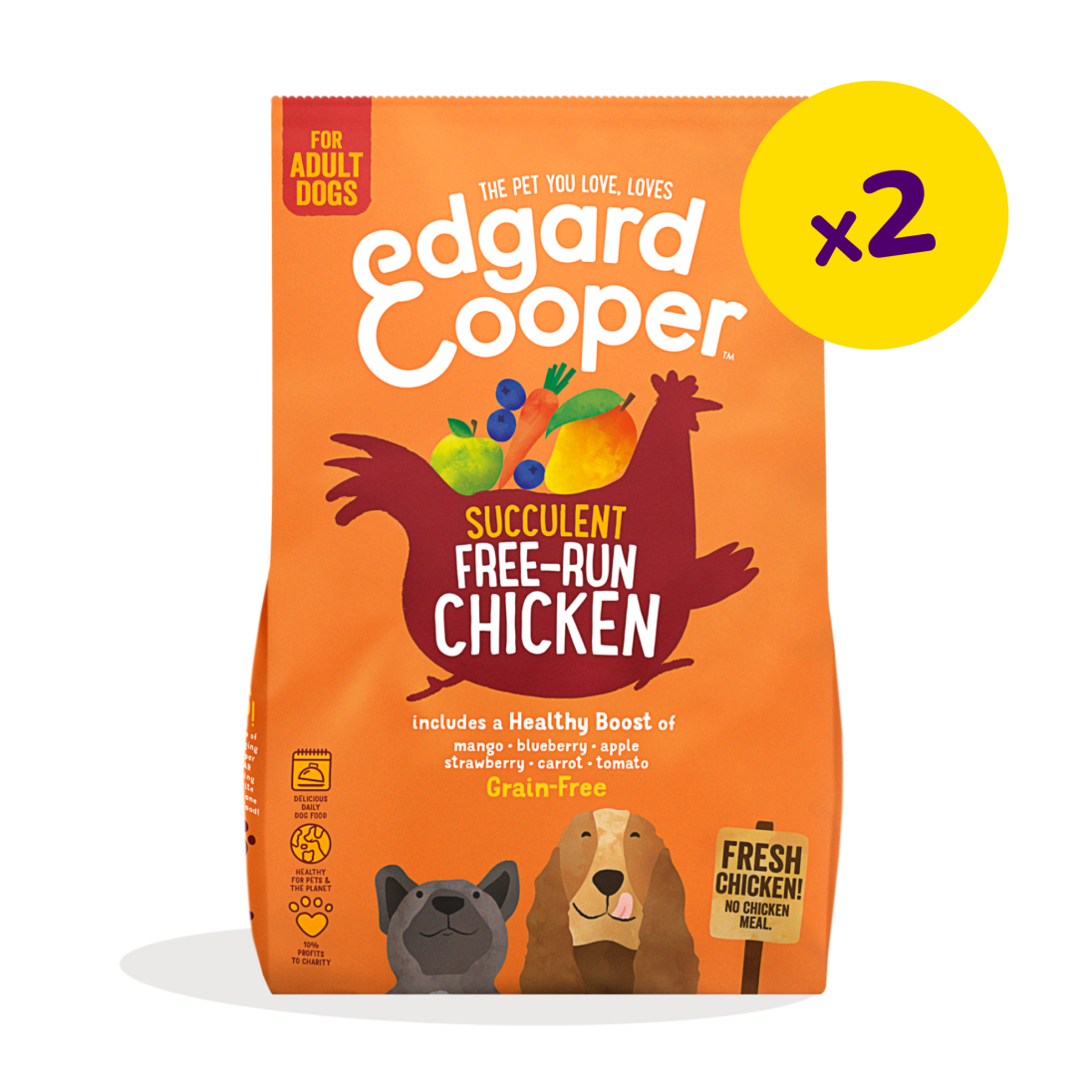 Dog Adult Kibble Chicken X2 - EN