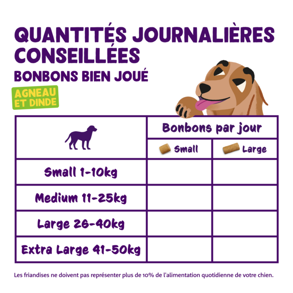 Feeding guidelines - DOG_JR-AD-SR_BITE_LAMB12-TURKEY33 - FR