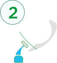 Squeeze the bottle to dispense the correct amount of Excel Gel into the dosing cap.