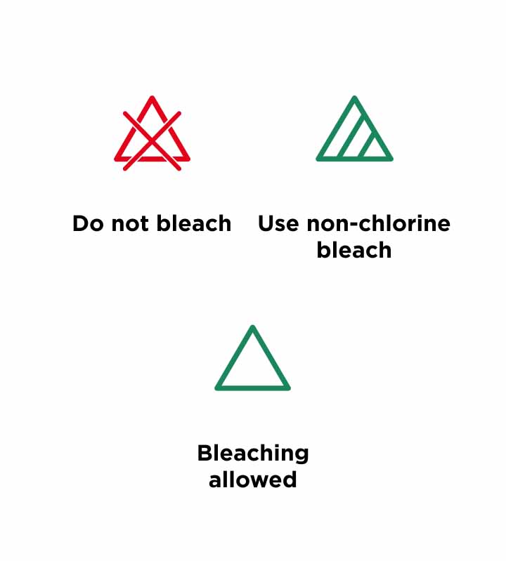 Bleaching symbols on washing labels