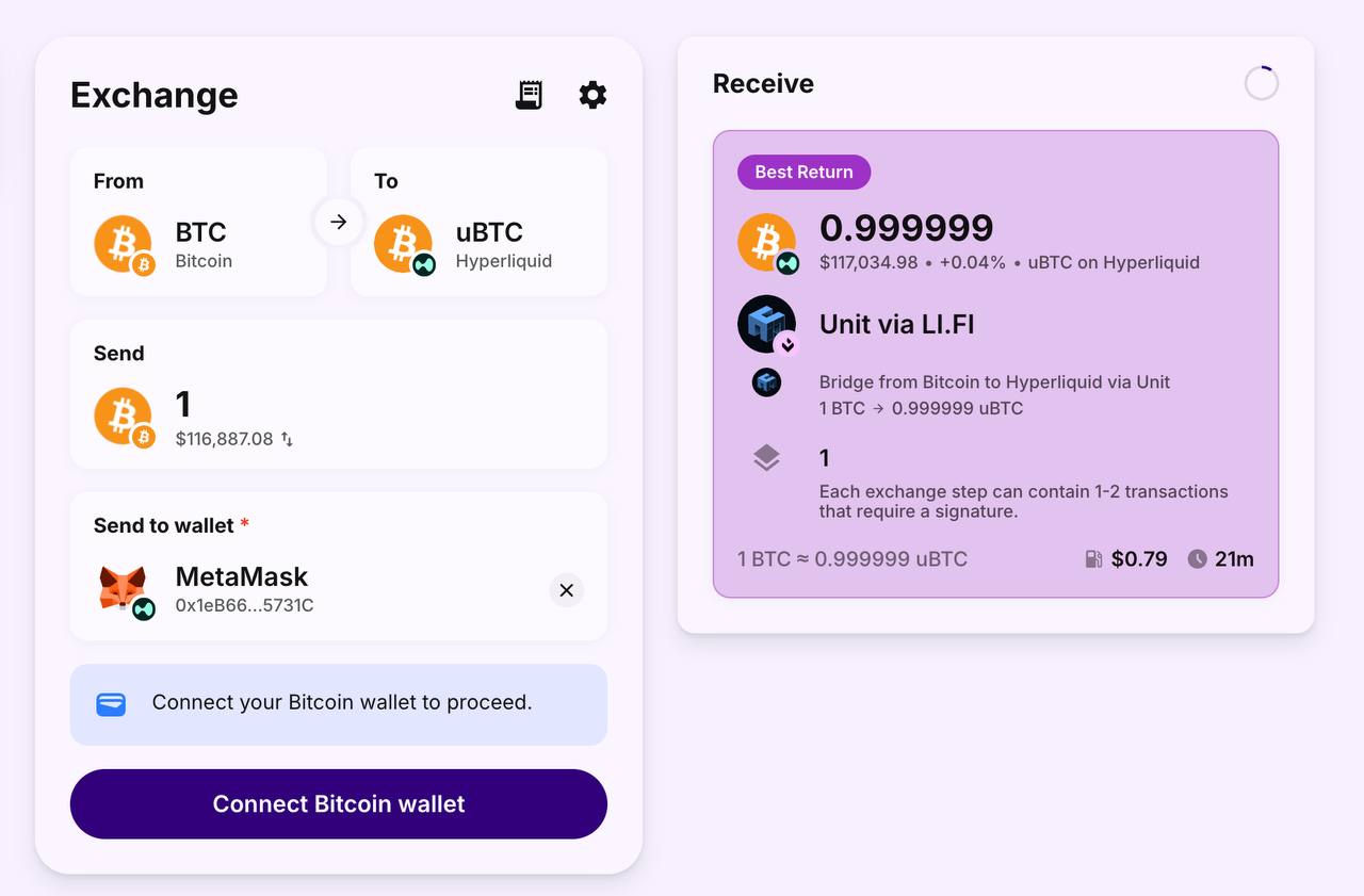 LI.FI - Unit (HyperUnit) is now live on LI.FI