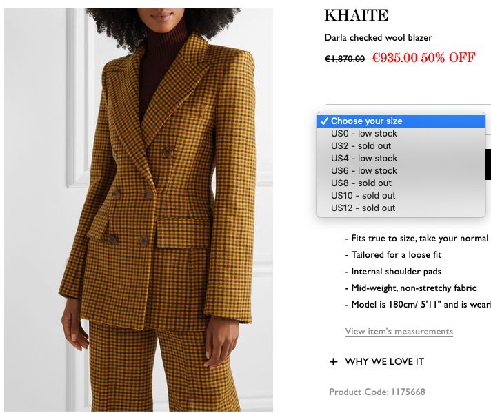 Khaite Darla Checked Wool Blazer