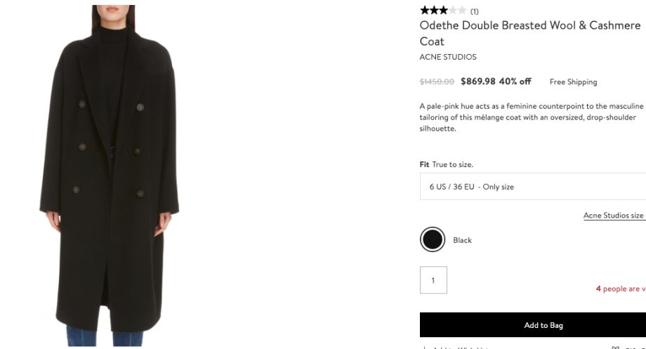 Acne Studios Odethe Coat Nordstrom