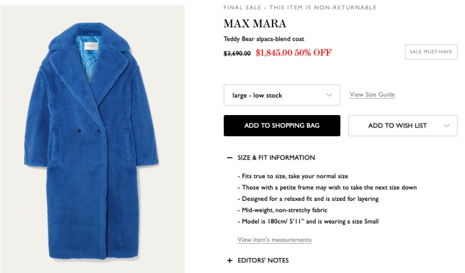 Max Mara teddy bear coat