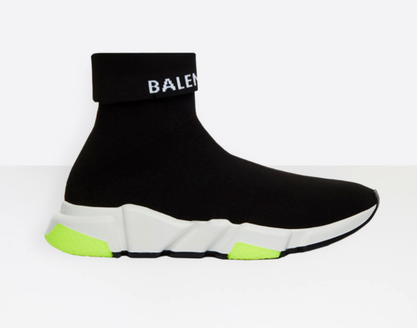 balenciaga speed sneakers black & yellow