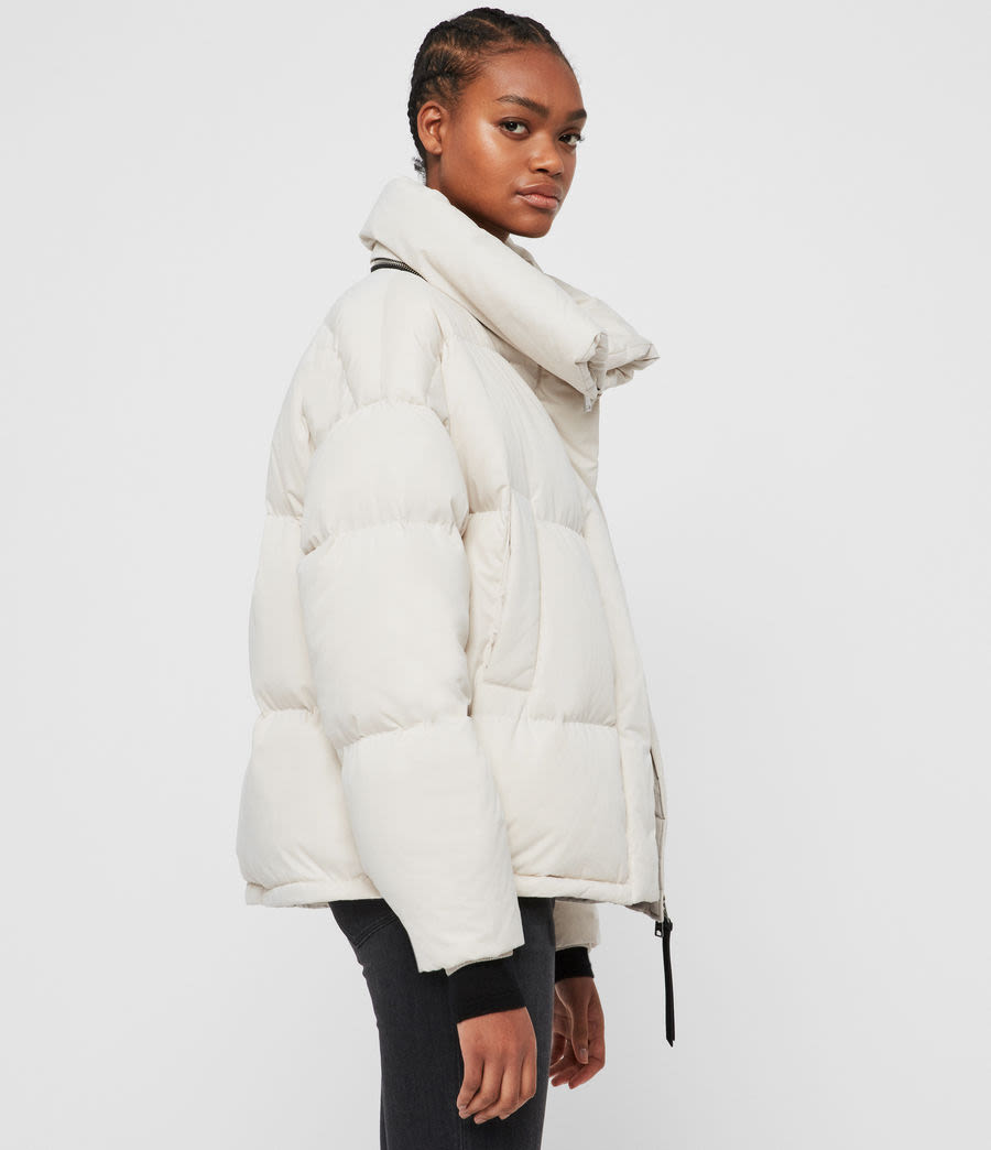 Allsaints Piper puffer coat white-1