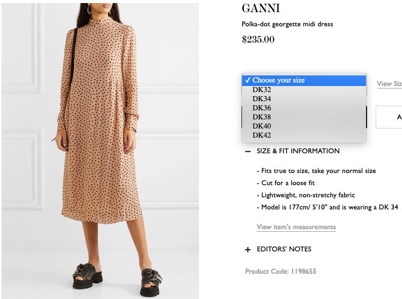 ganni polka dots dress