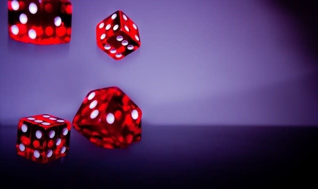 Falling dice, how they land is a random event