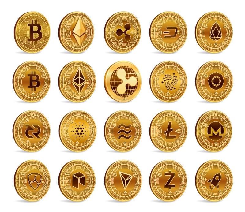 Collection of crypto coins