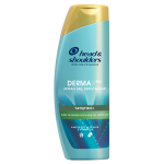 H&S (Kepeğe karşı etkili şampuan) markasının Derma X Pro, uzman saç derisi bakımı şampuanı. Mavi şişe üzerindeki yeşil şeritte "yatıştırıcı" yazıyor. 