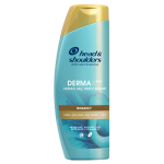 H&S (Kepeğe karşı etkili şampuan) markasının Derma X Pro, uzman saç derisi bakımı şampuanı. Mavi şişe üzerindeki kahverengi şeritte "onarıcı" yazıyor.