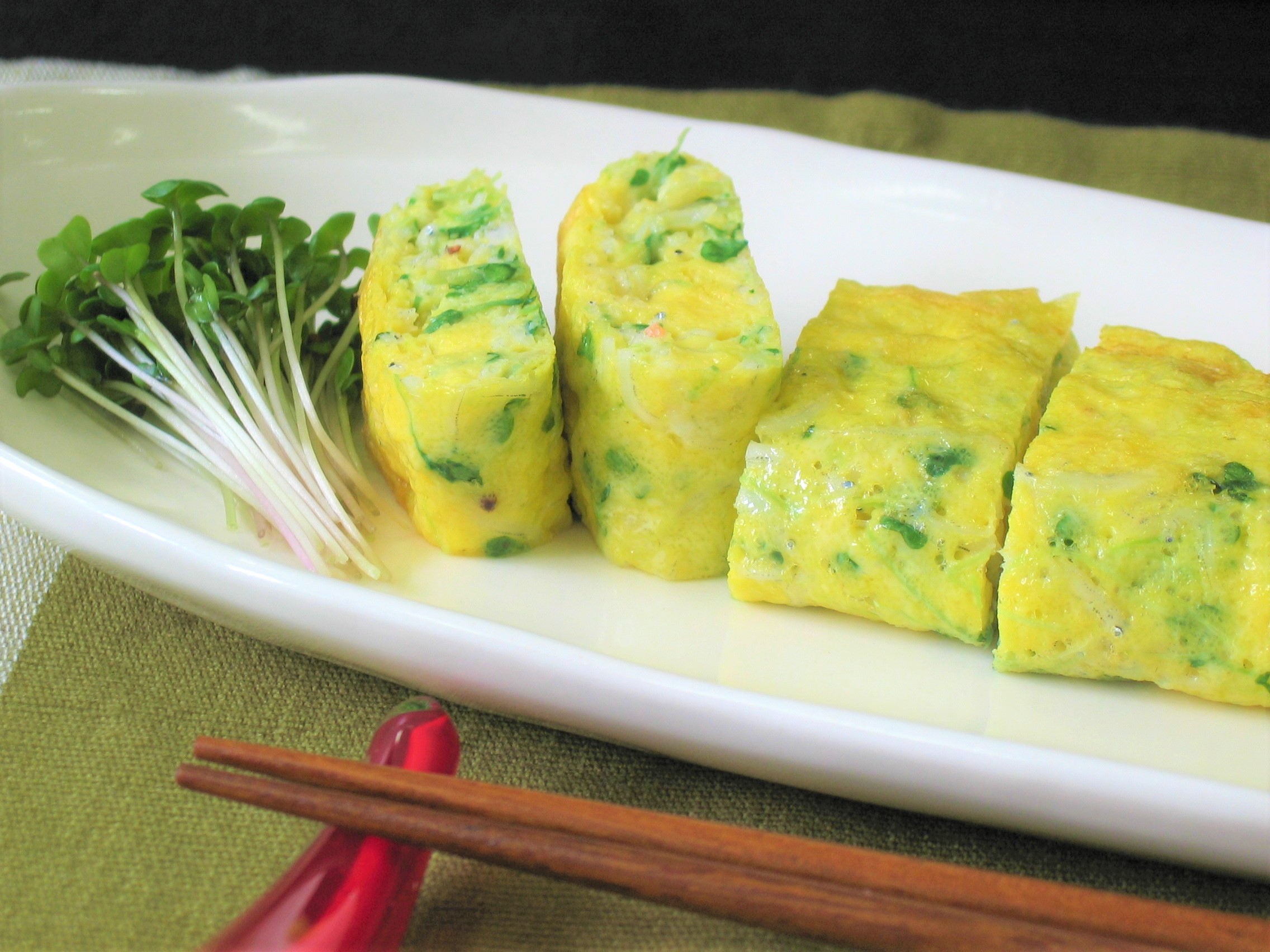 ブロッコリーの新芽 たまご焼き			