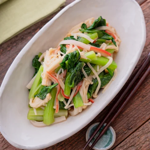 小松菜とカニかまぼこの中華和え