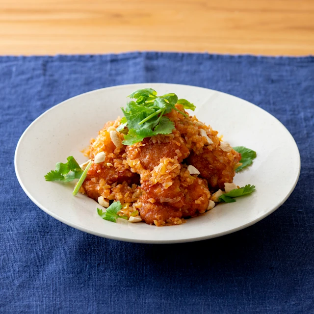 ピリ辛!ねぎ香味だれの鶏から揚げ