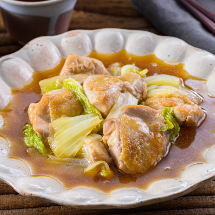 白菜と鶏もも肉のほっこりだし醤油煮