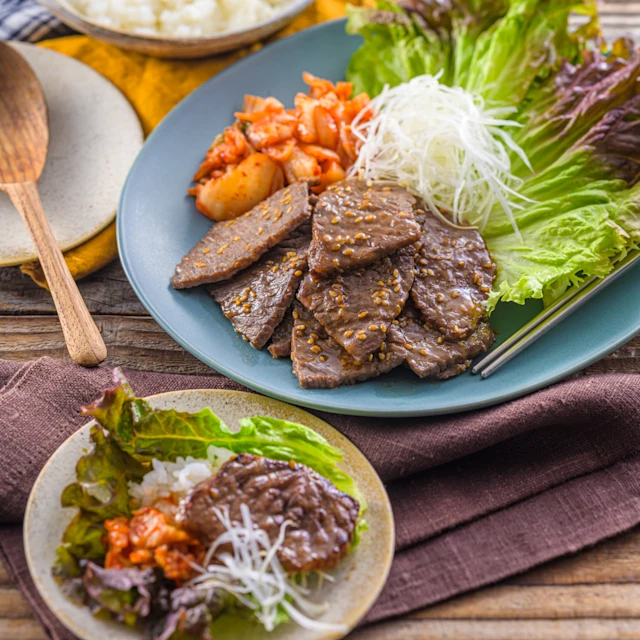 牛焼肉のサラダ手巻き寿司