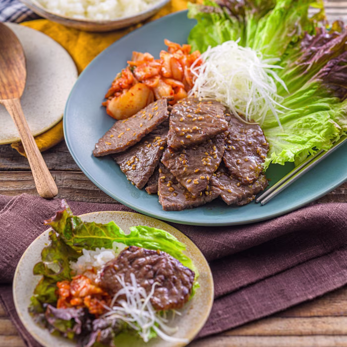 牛焼肉のサラダ手巻き寿司
