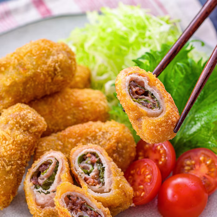 豚肉の梅しそ巻き揚げ