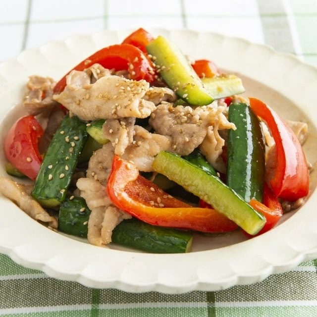 豚ときゅうりの香味炒め