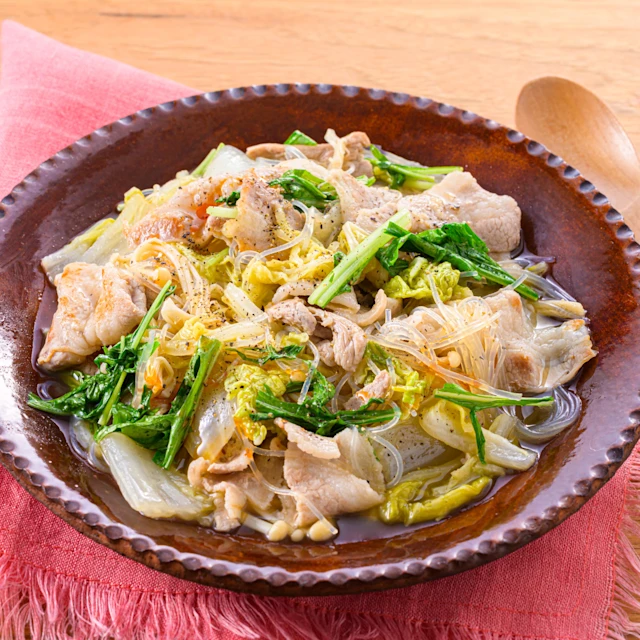 酸っぱ白菜の豚バラ春雨煮