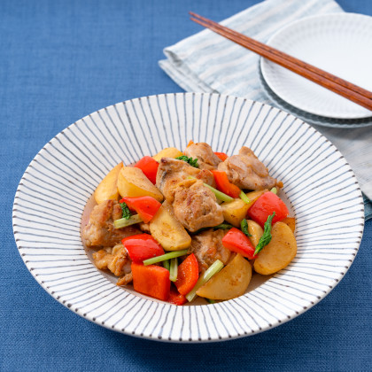 鶏肉とかぶのしょうゆ炒め山椒風味