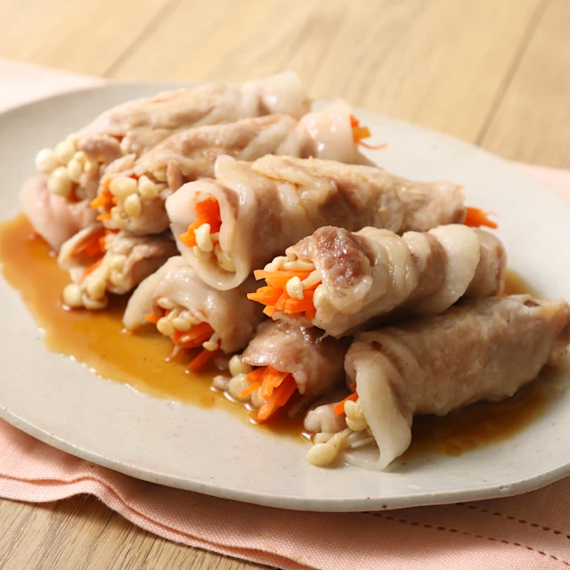 レンジで!にんじんとえのきの肉巻き