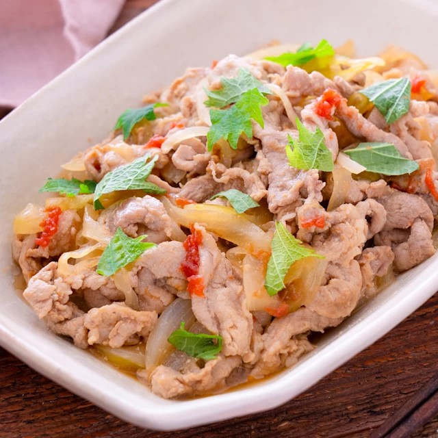 さっぱり!豚小間の梅ポン炒め