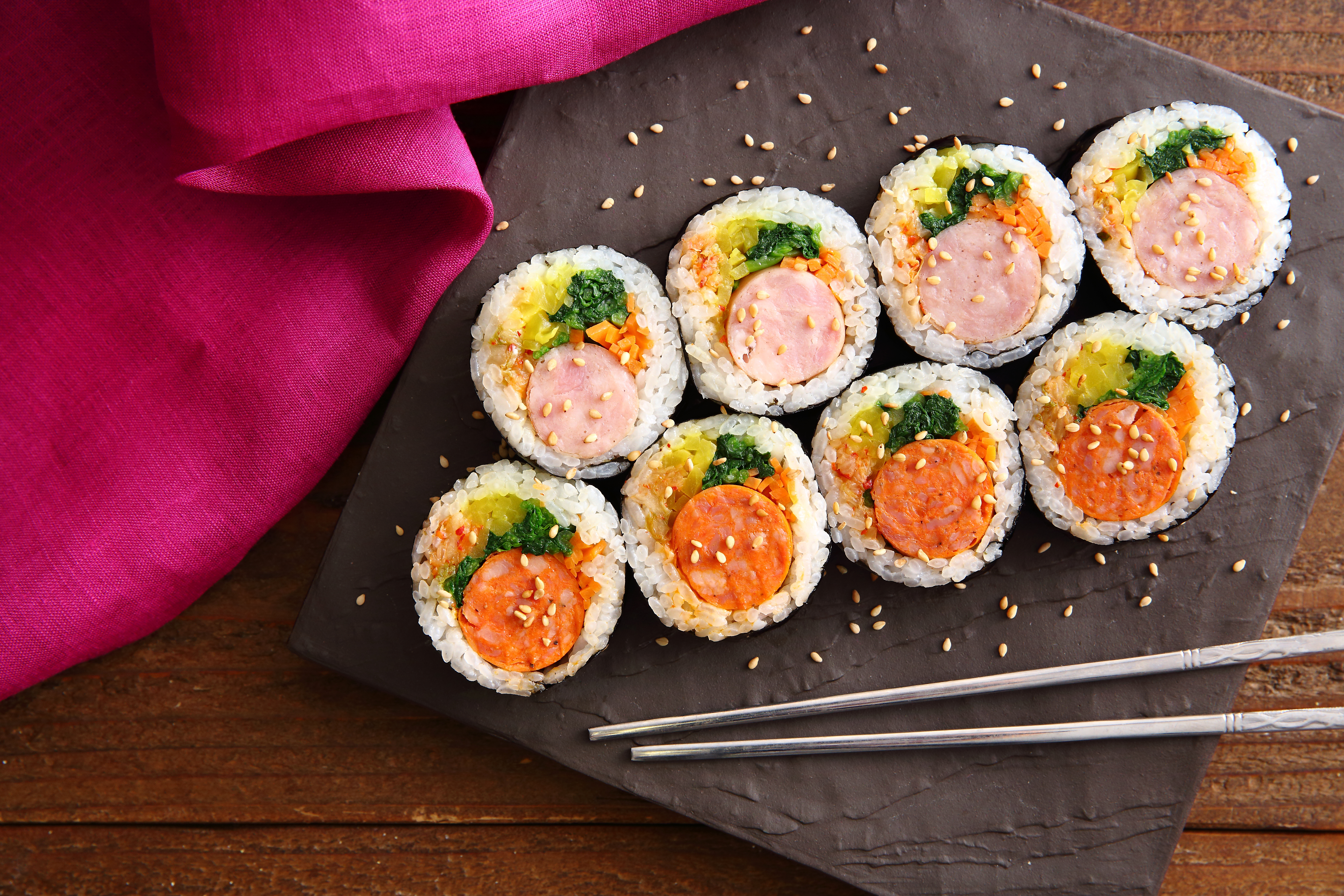 2種の粗挽きソーセージキンパ