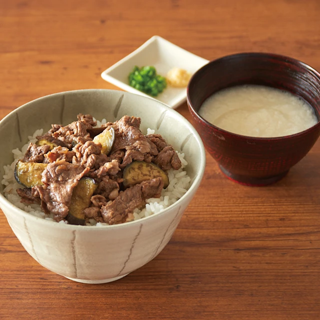 牛なすとろろ丼