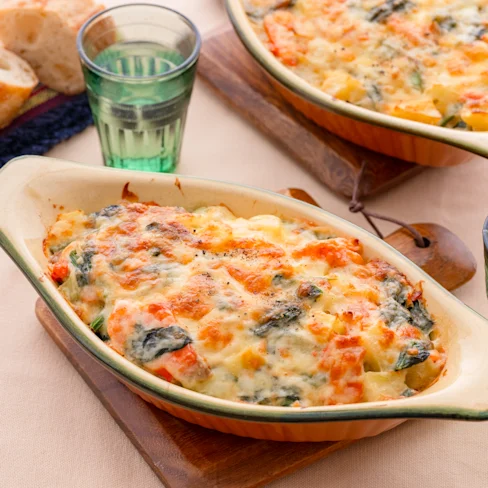 鮭とじゃがいものクリーミーグラタン