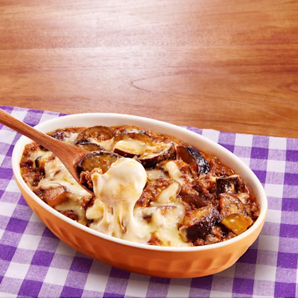 なすとひき肉のデミ風チーズ焼き