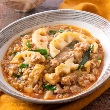 ごはんがうまい！麻婆れんこん