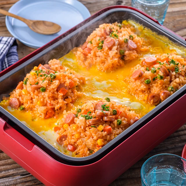 ホットプレートで簡単!オムライス